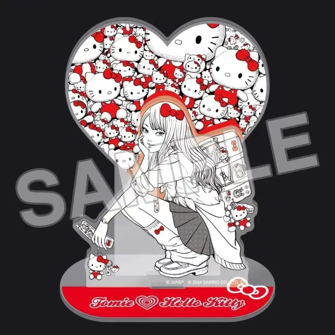 Sanrio Hello Kitty Brooch Stand Ito Junji Tomie Co-branded Barji Homemade Doujin Taniko High-looking Badge Brooch Stand Ornament