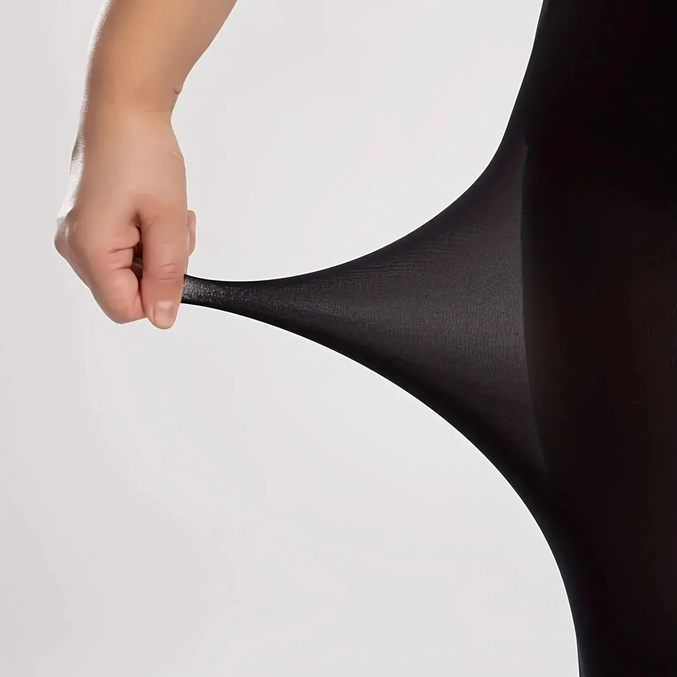 Bas décontractés grande taille pour 0XL-2XL, collants taille haute extensibles semi-transparents solides pour femmes