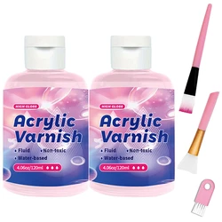 120ML Acrylic Varnish High Gloss Finish, Protective Clear Coat for Paintings, Non-Yellowing Waterproof Sealant, Anti-Cracking wi