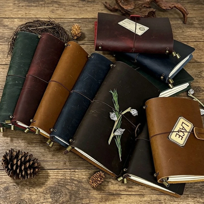 Crazy Horse Leather A5 Travelers Notebook Refillable Journal Vintage Diary Handmade Writing Sketchbook Portable Loose Leaf Gifts view 2
