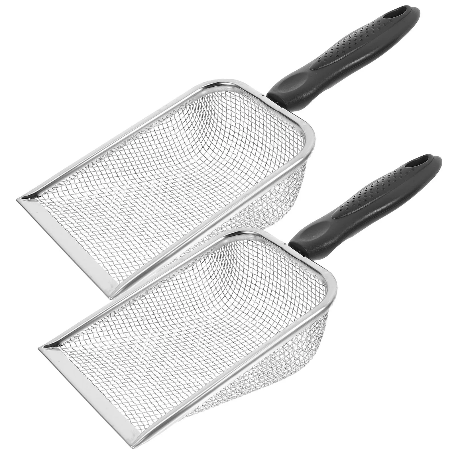 

2Pcs Beach Mesh Shovel Sand Filter Shovel Lightweight Portable Metal Handheld Tool for Sand Sifting Seashells Pet Litter