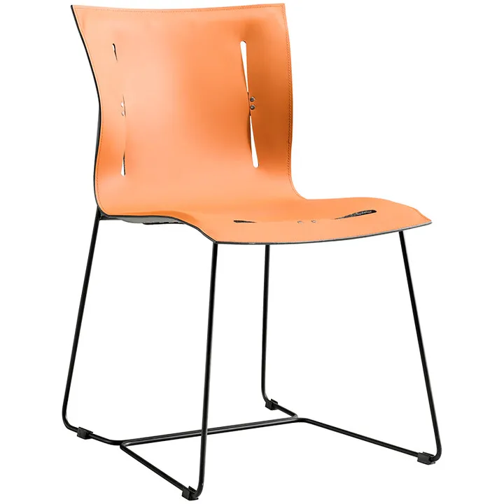 

Minimalist dining chair model room designer orange chair small apartment Italian light luxury