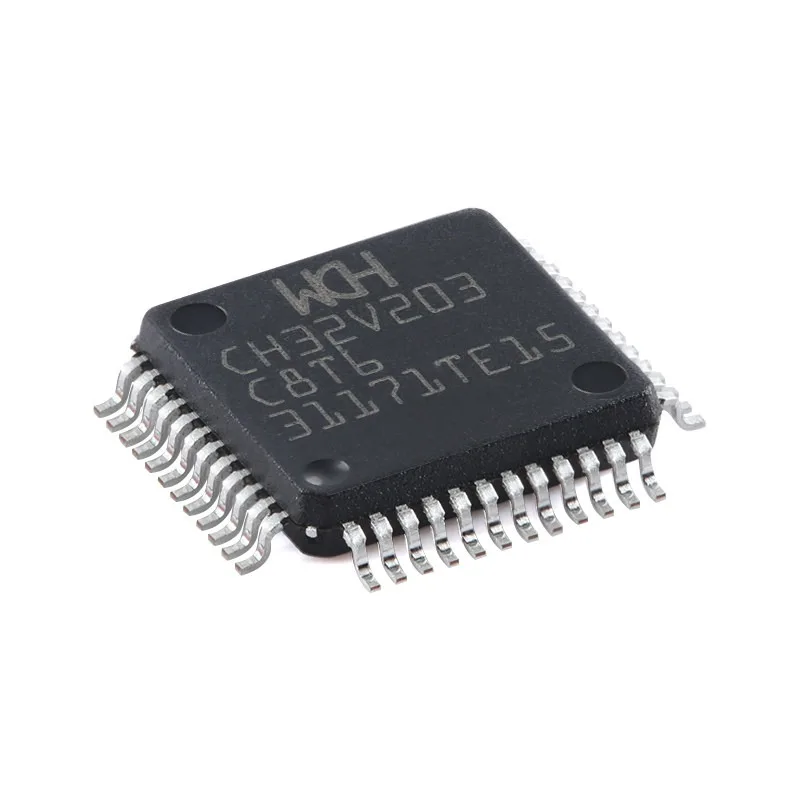 5 pcs Original Genuine CH32V203C8T6 LQFP-48 RISC-V core 32-bit MCU for industrial control circuit board embedded development