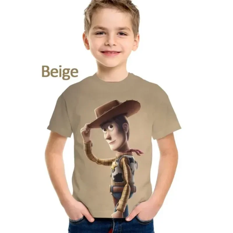 2024 Disney Cartoon Movie Toy Story 3D Print T-shirt Children Clothing Anime Figure Woody Girl Boy Shirt Street Women Men Tops