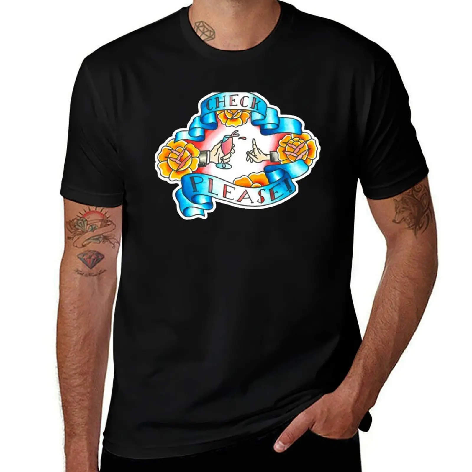 check please last podcast tattoo art T-Shirt t shirts for man cotton soft T-Shirt