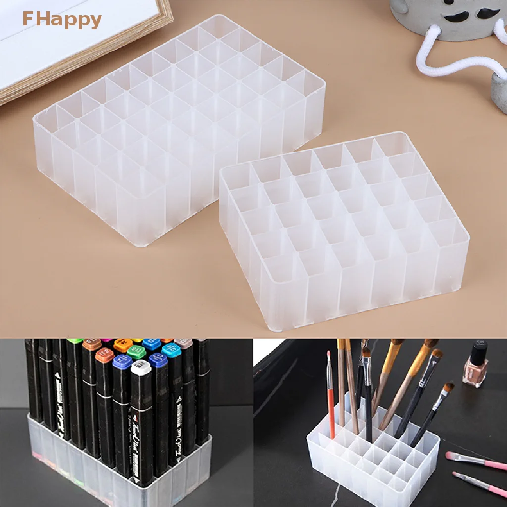 30/40 Slots Marker Pen Storage Holder Brush Pencil Rack Table Stand Organizer Multifunction Tool