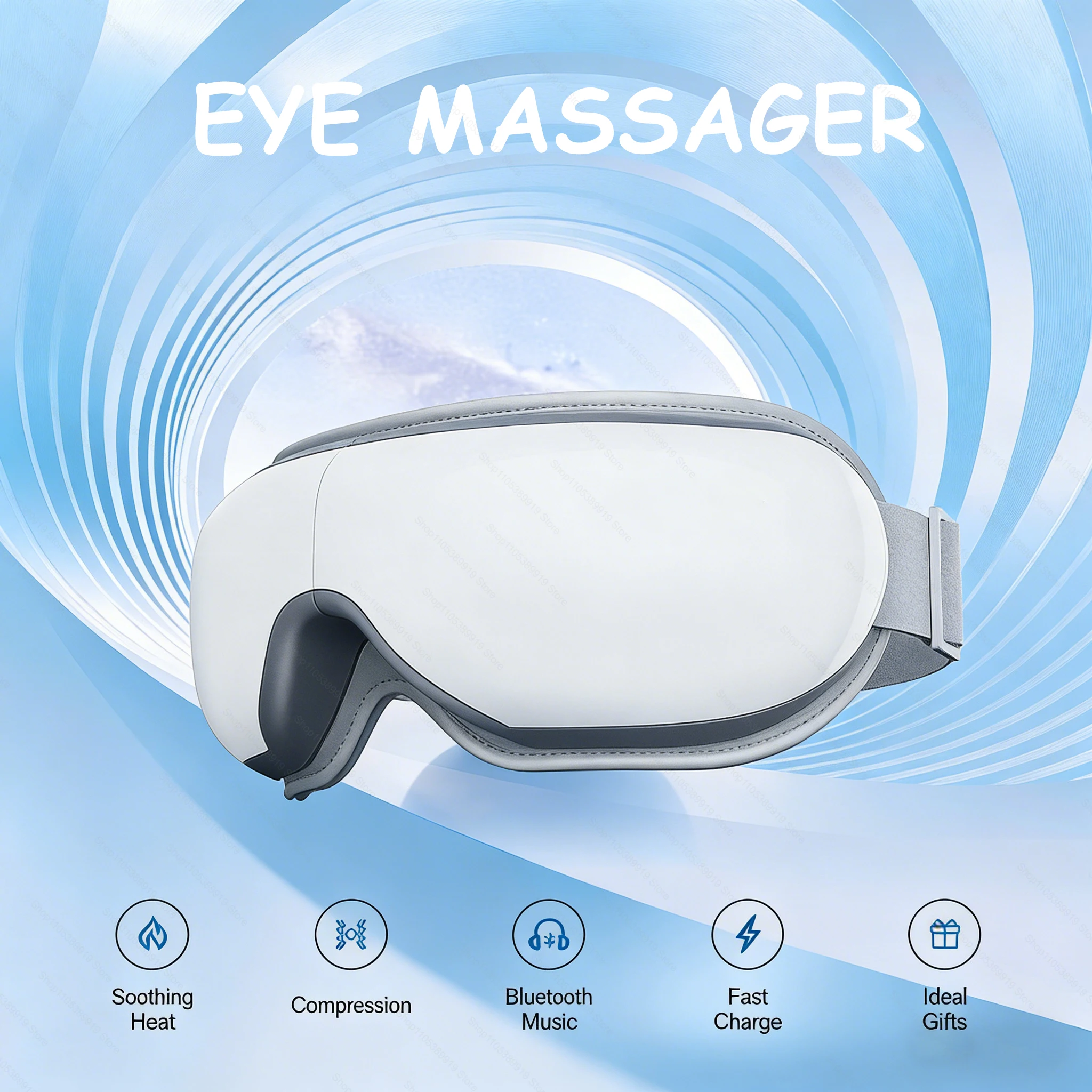 

Heated Smart Vibration Eye Massager Airbag Compress Eye Care Instrument Bluetooth Music Eye Massage Sleepping Mask Relax Fatigue