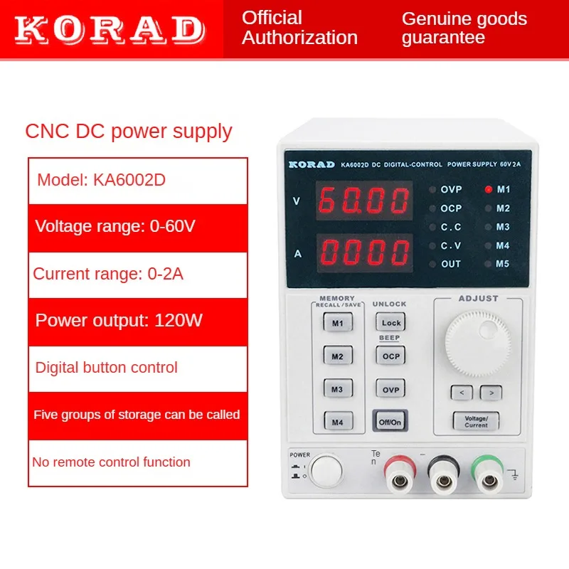 Fonte de alimentação regulada Linear DC programável, ajustável 60V, 2A, KA6002D, KA6002P