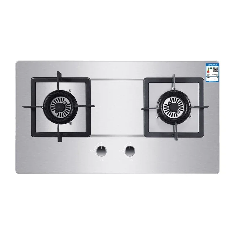 Household Energy-Saving Gas Stove Stainless Steel Glass Stove Double-Head Natural Gas Stove Electronic Pulse Ignition