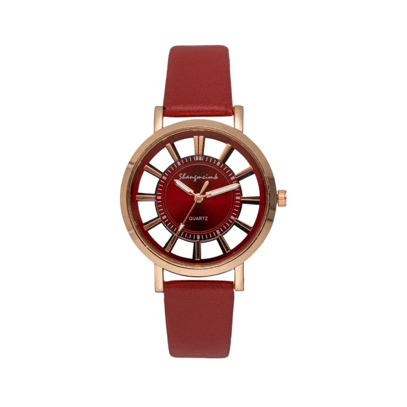 ساعة نسائية عصرية فاخرة وفريدة من نوعها أنيقة مزدوجة مجوفة للسيدات ساعات أنيقة كاجوال كوارتز ساعة يد هدية reloj mujer Elegante