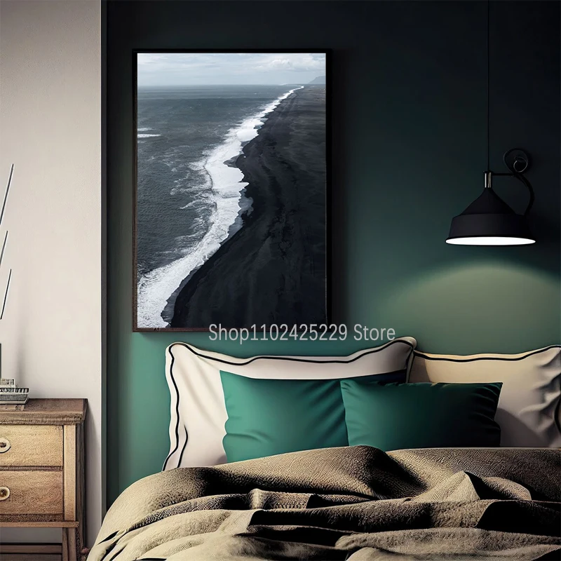 آيسلندا المشهد الساحل الطريق السريع المنطقة الجبلية المشارك قماش الطباعة أيسلندا السفر جدار ديكور أيسلندا الأسرة المنزل جدار الفن #3