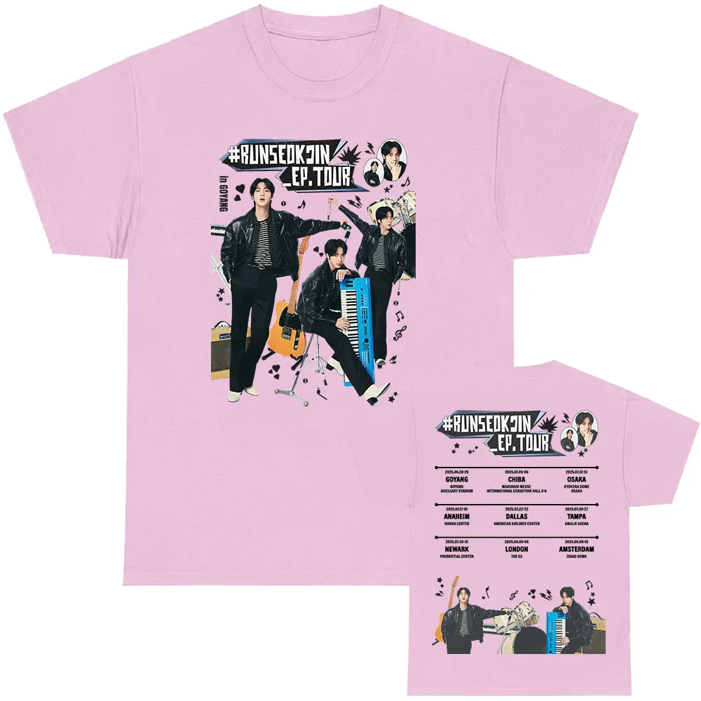 Jin RUNSEOKJIN EP TOUR 2025 Tshirts Korean Singer Graphic Print T-shirt Short Sleeve Cotton Summer T Shirt for Men/Women Clothes image 6