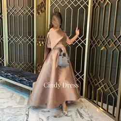 Long Party Dresses Bead Embroidery Woman's Evening Dress Champagne Prom Customized Sloping Shoulders Elegant Women A-line Luxury