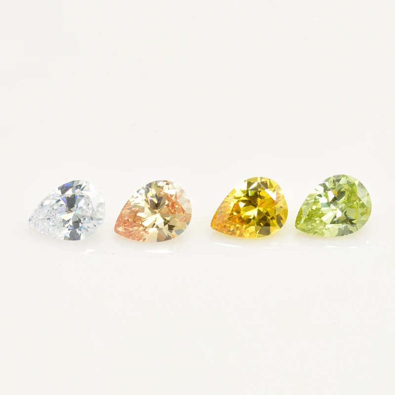 Size 2x3mm~13x18mm Pear Cut Loose Cubic Zirconia 5A CZ Stones High Quality For   Gems Synthetic Gems Wholesale