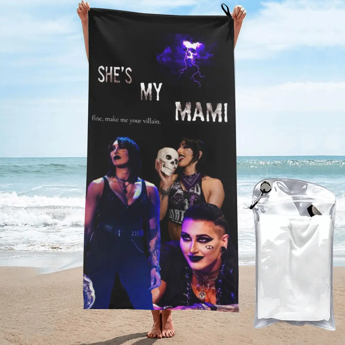 

She Is My Mami! Rhea Ripley Bootleg Wrestler Beach Towel Soft Microfiber Quick Dry Absorbent Quick Towels For Yoga