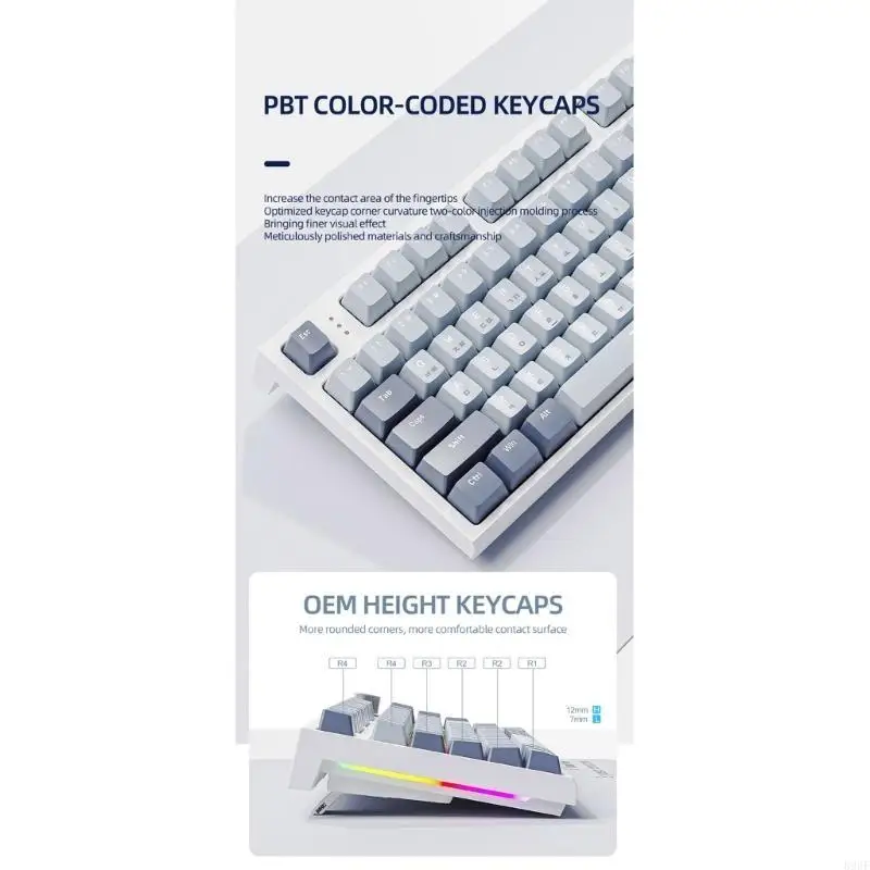 

896F K86 Структура прокладка Настройка механическая клавиатура RGB 3 режимы корейская клавиатура