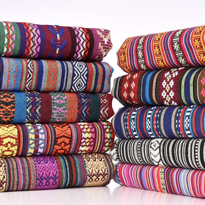 Ethnic Style Cotton Linen Fabric By Meters for Tablecloth Shawl Scarf Bag Clothes Diy Sewing Sofa Cloth Needlework Soft Warm