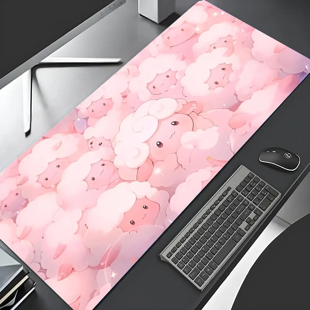 

Очаровательный коврик для мыши Pink Sheep — XXL Cute Sheep Gaming Desk Mat для девочек, нескользящий мягкий коврик для компьютера для офиса и дома