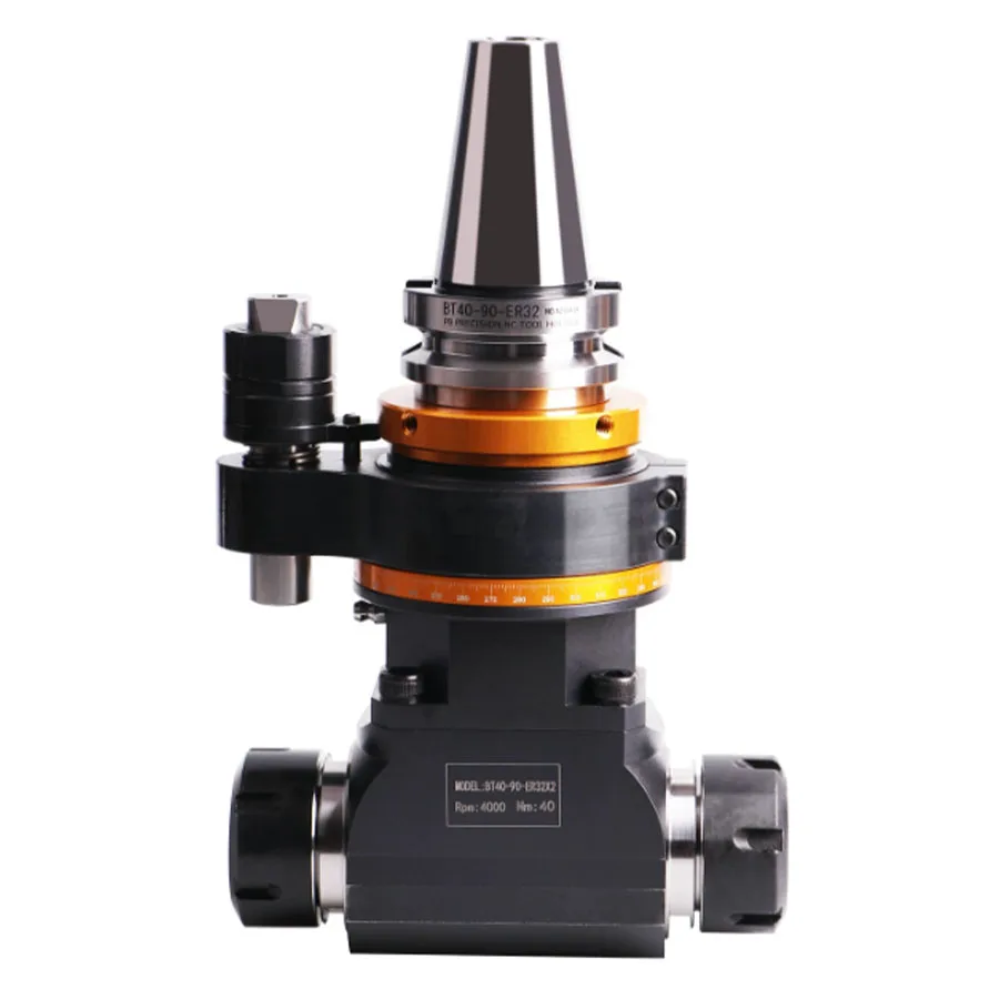 CNC machining center double headed steel shell BT40-BT50 right angle milling head 90 degree angle head ...