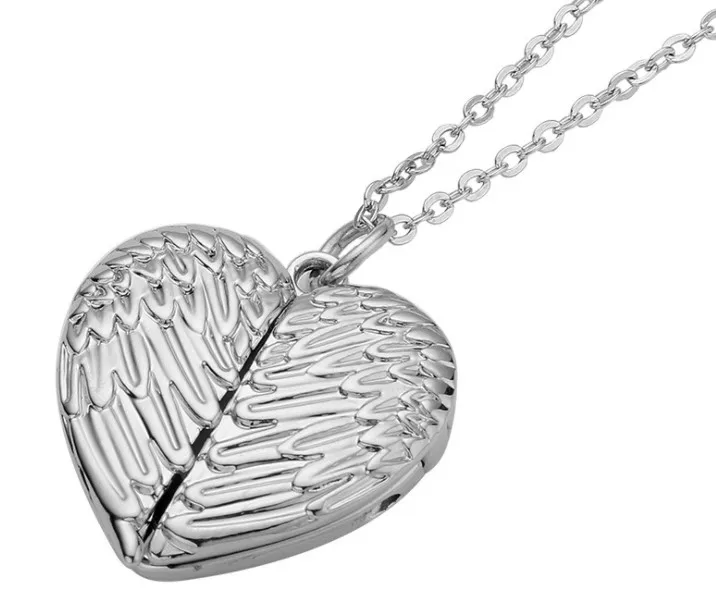 Sublimation Blank Angel Wing Pendant Metal Necklace Korean Style Jewelry Angle Wing Pendant for Christmas Gifts