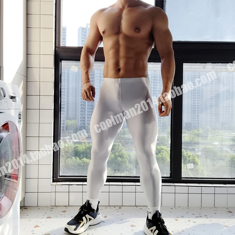 Fitness Glossy Mens Leggings Tight Sports Pants Plus SizeTight Trousers Women