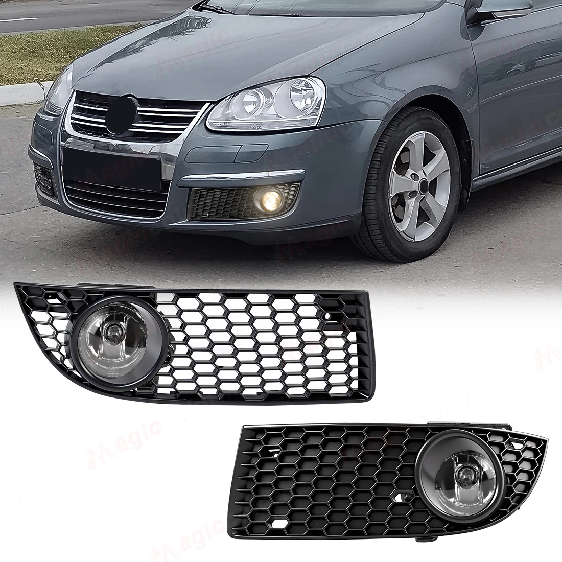 

For VW Jetta MK6 2008 2009 2010 2011 2012 2013 Car Fog Lamps Halogen Foglight Auto Front Bumper Daylights 1JM941700 1JM941699