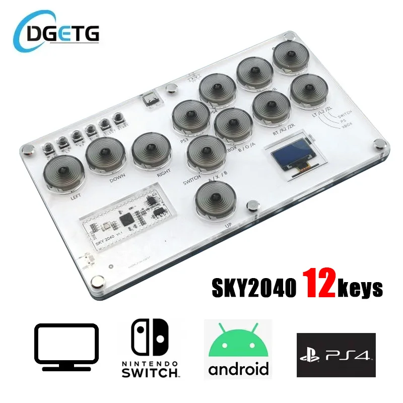 Hitbox Controller Keyboard Arcade Fightstick DIY Controller Game Controller Mechanical Buttons for PC/PS4/PS3/PC/Switch Durable