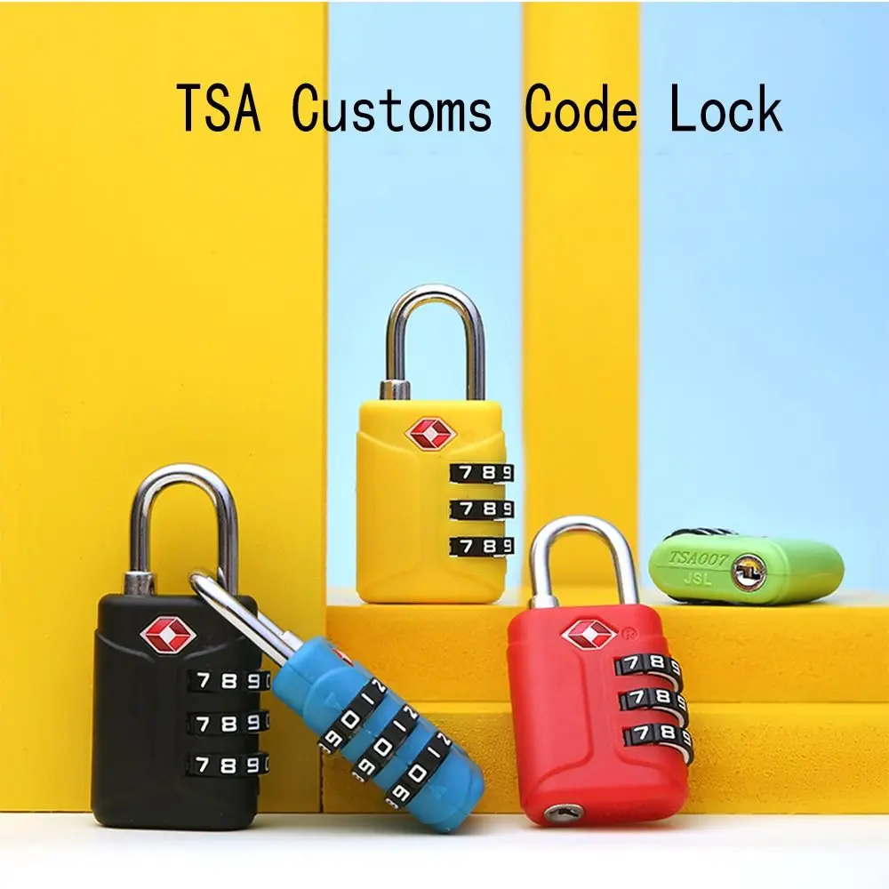 Portable Padlock TSA Customs Lock 3 Dial Digit Combination Lock Anti-theft Lock Safely Code Lock Luggage Lock Protect Security