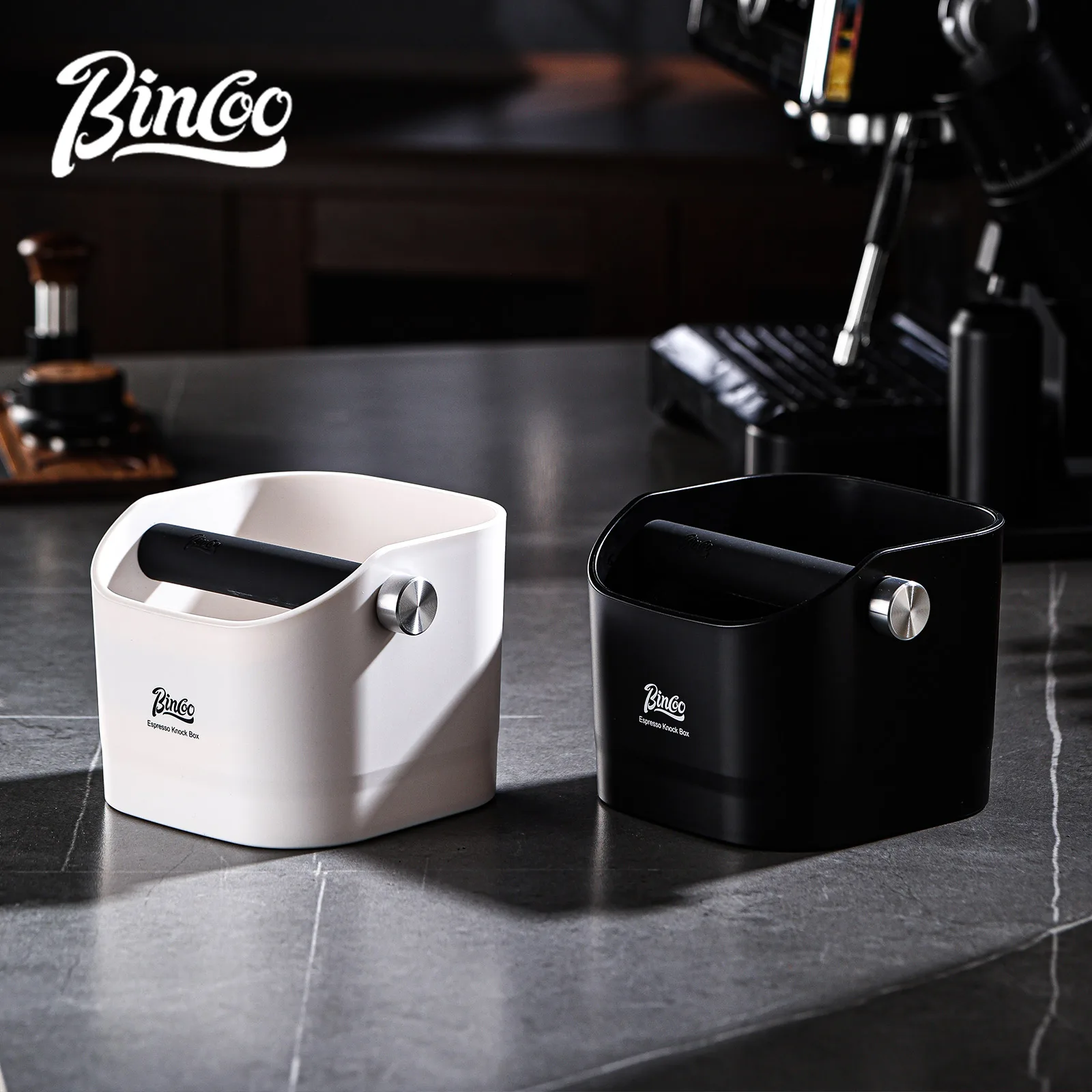 Bincoo Large Capacity Coffee Knock Box Home Use Bar Knock Out Bin for Espresso Machine Waste Grounds ABS Coffee Waste Disposal