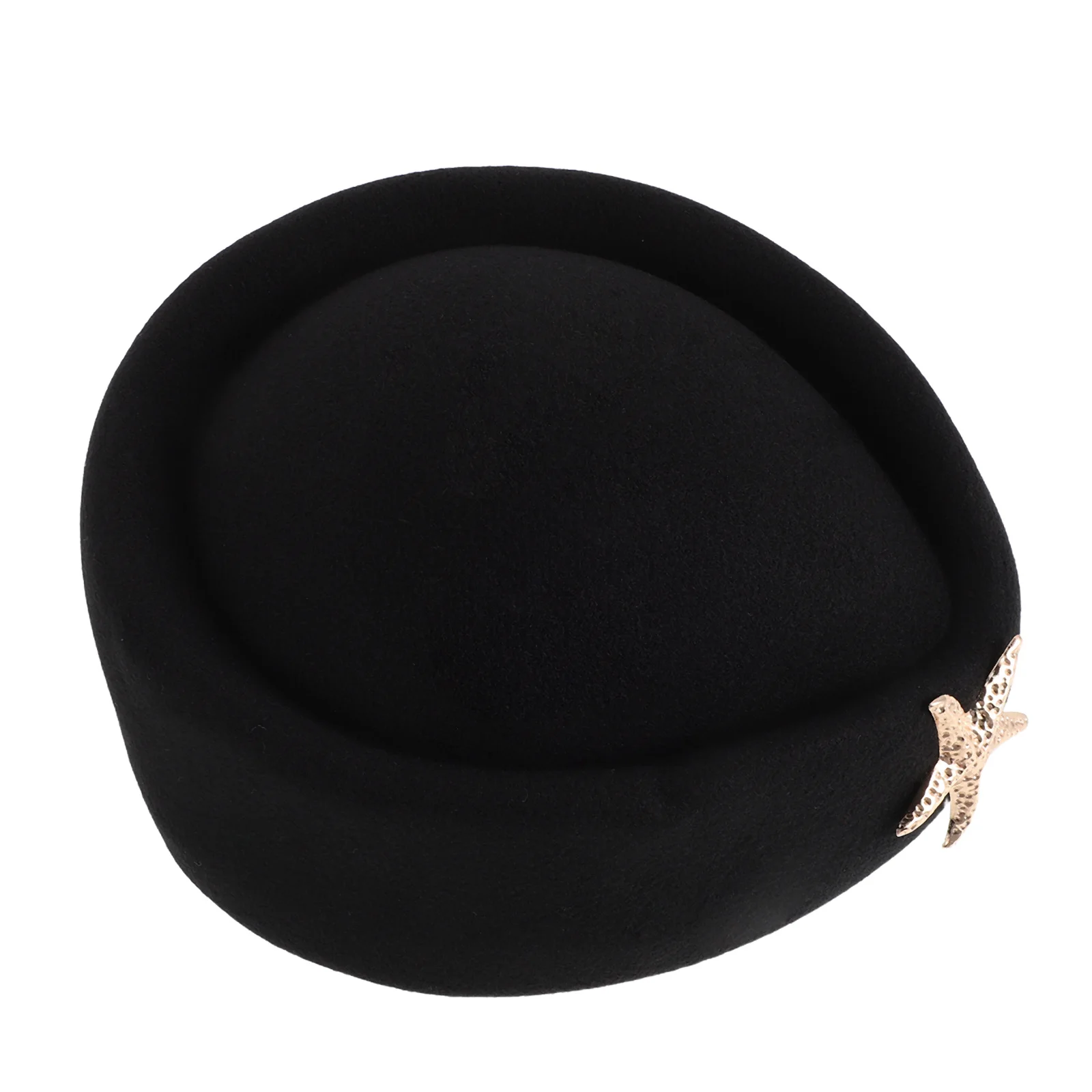 

Felt Stewardess Hat Sea Attendant Costume Cap Breathable Lightweight Air Hostess Uniform Role Play Accessories