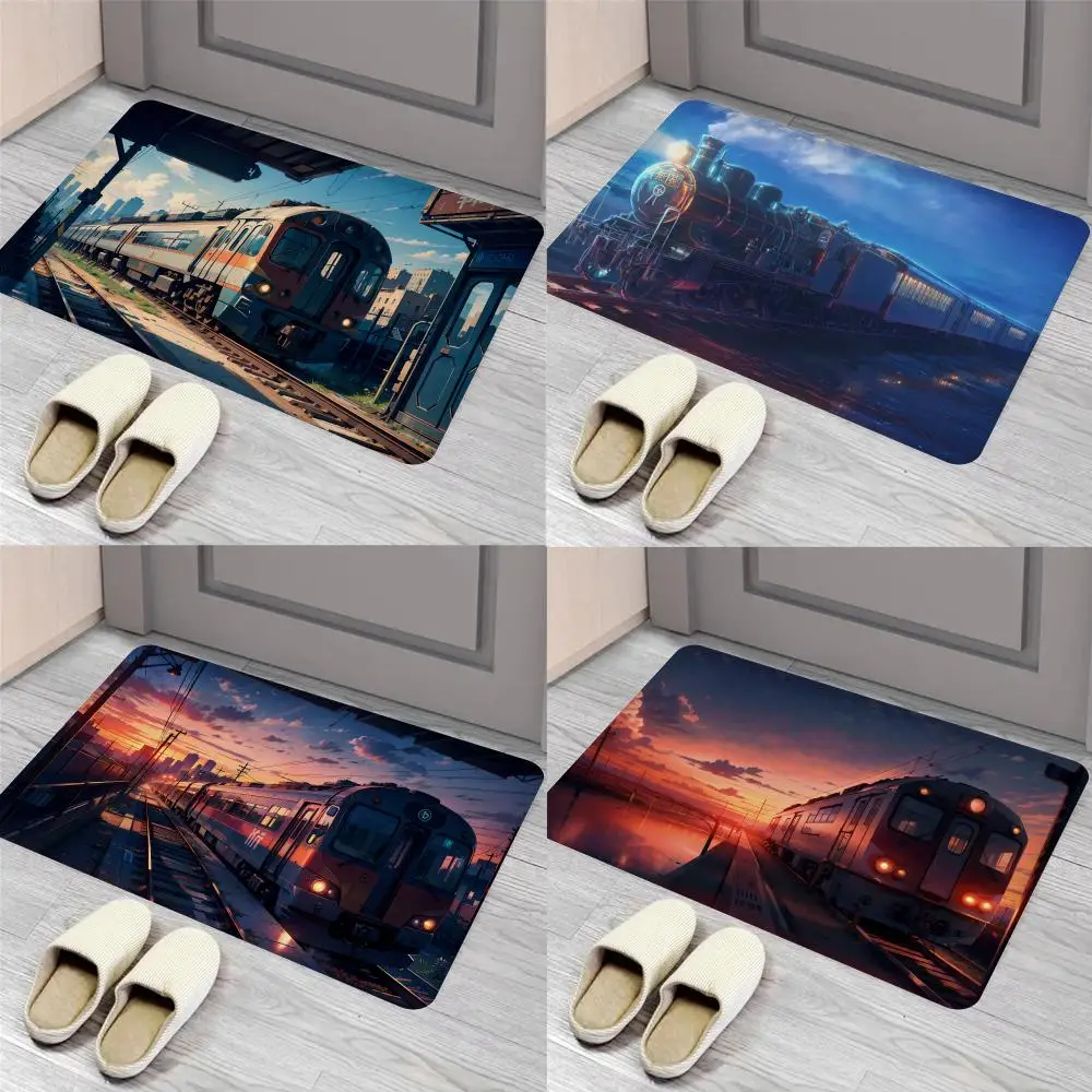 

Anime Train Floor Mat Entrance Door Mat Nordic Style Home Doormat Bathroom-Toilet Mats Bedroom Hotel Decor Mat