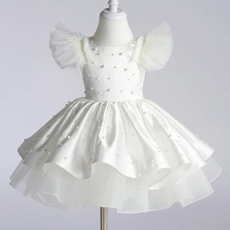 Cross-Border Girl Baby One-Year-Old Princess Dress Formal Dress European and American Flower Girl Wedding Banquet Dress Children