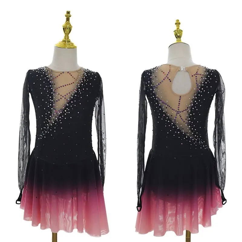 

Костюм для выступлений на цветочном коньке, юбка для катания на коньках, настройка костюма для соревнований для детей и взрослых