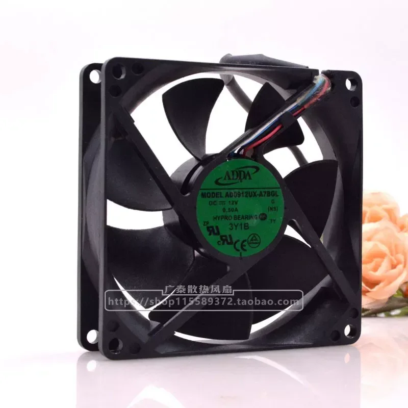 for ADDA AD0912UX-A7BGL 12V 0.50A 9225 4-Wire PWM Temperature Control Chassis Fan 9.2 cm