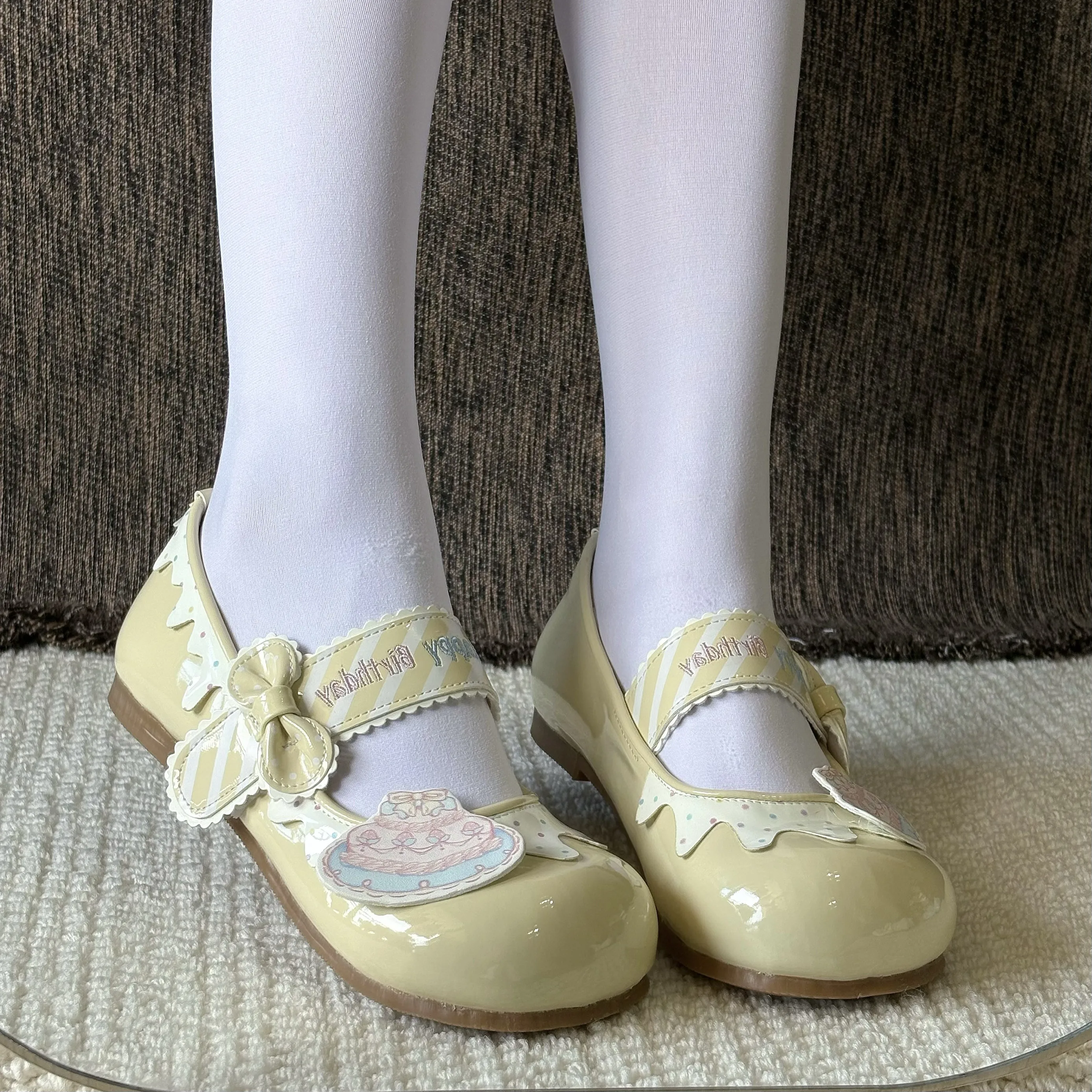 Sweet Cake Lolita Flat Shoes Kawaii Mary Jane Shoes For Students Casual Princess Lo Footwear Lolita Sweet Girl Single Shoes