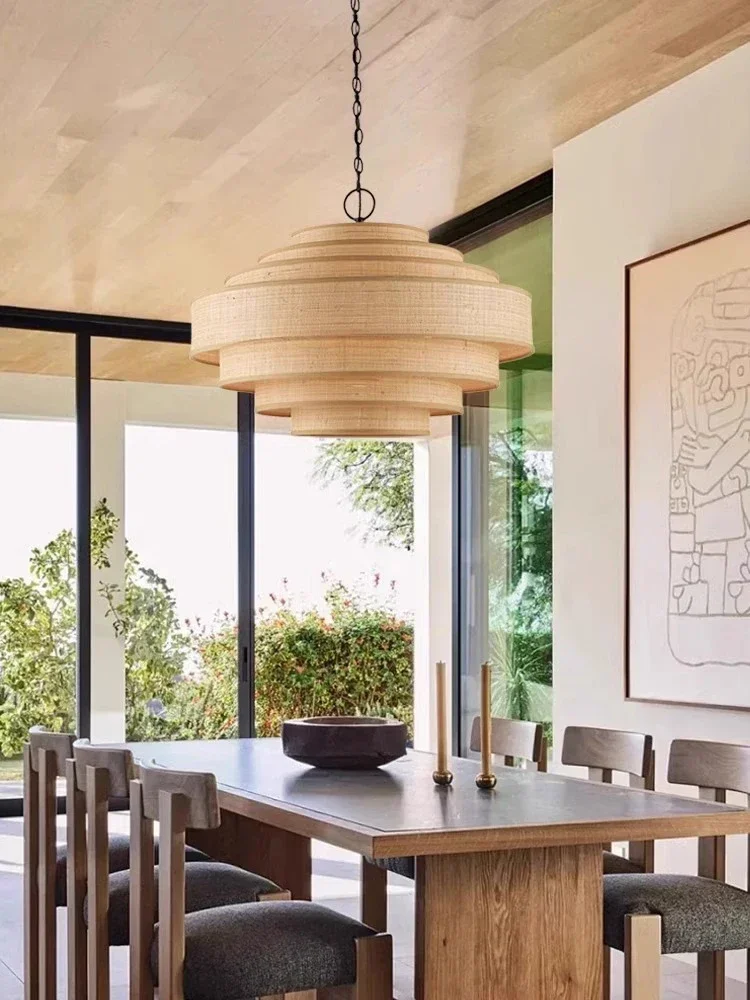 

Nordic Wabi Sabi Fabric Chandelier Living Dining Loft Hanging Lamp Bedroom Led Pendant Lights Decoration Home Lighting Fixtures