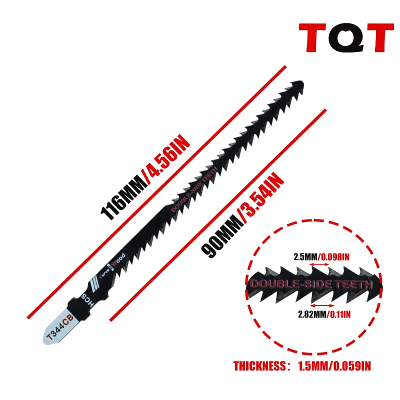 شفرات الصور المقطوعة على الوجهين 4/8-Pack T344Cb لقطع منحني فعال، مجموعة شفرات منشار صابر من الخشب والبلاستيك للمنافصين والنجارين #3