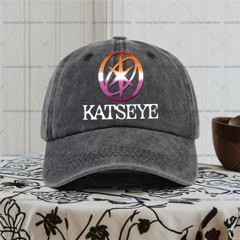 K-pop Idol K-katseye Print Baseball Caps for Girls Harajuku Hats Washed Retro Hats Men Women Vintage Spring Autumn Headgear