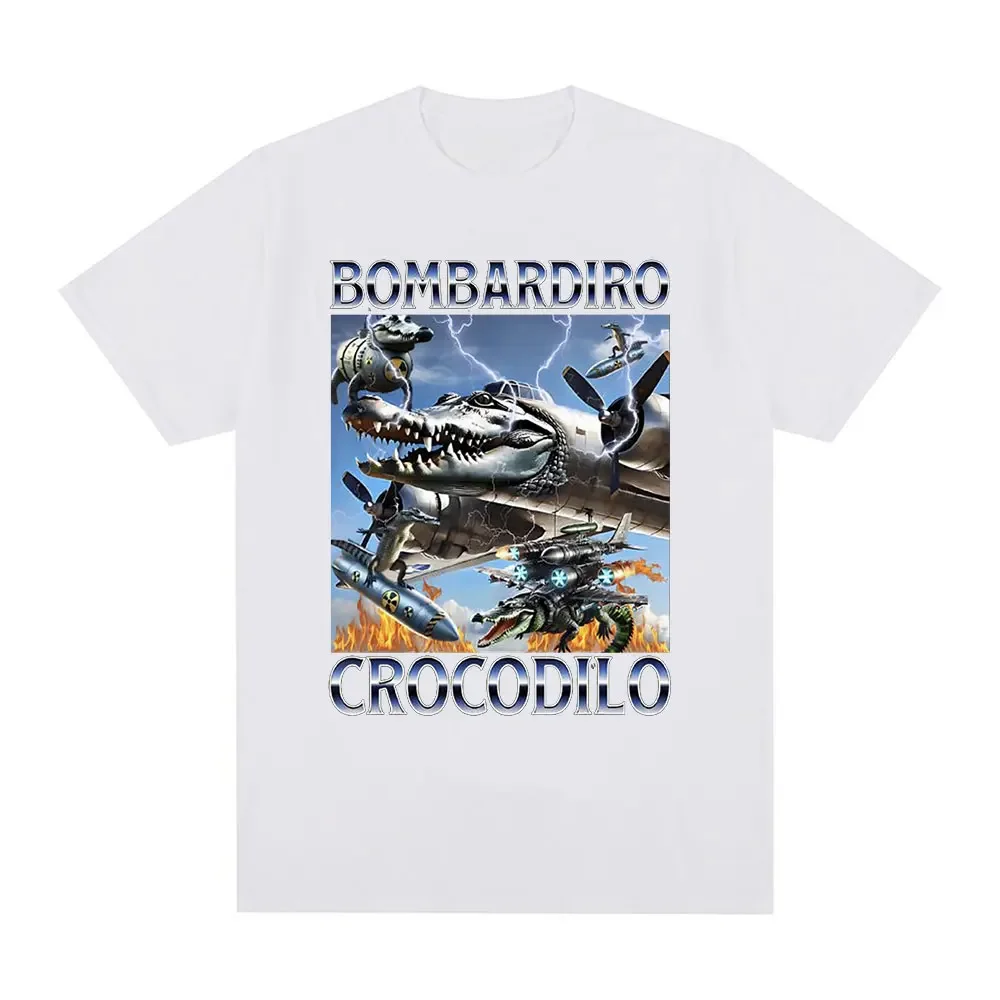 Bombardiro Crocodilo Crocodile Plane Bomber Funny Meme T-shirt Women Casual Short Sleeve T Shirts Comfort T-shirts