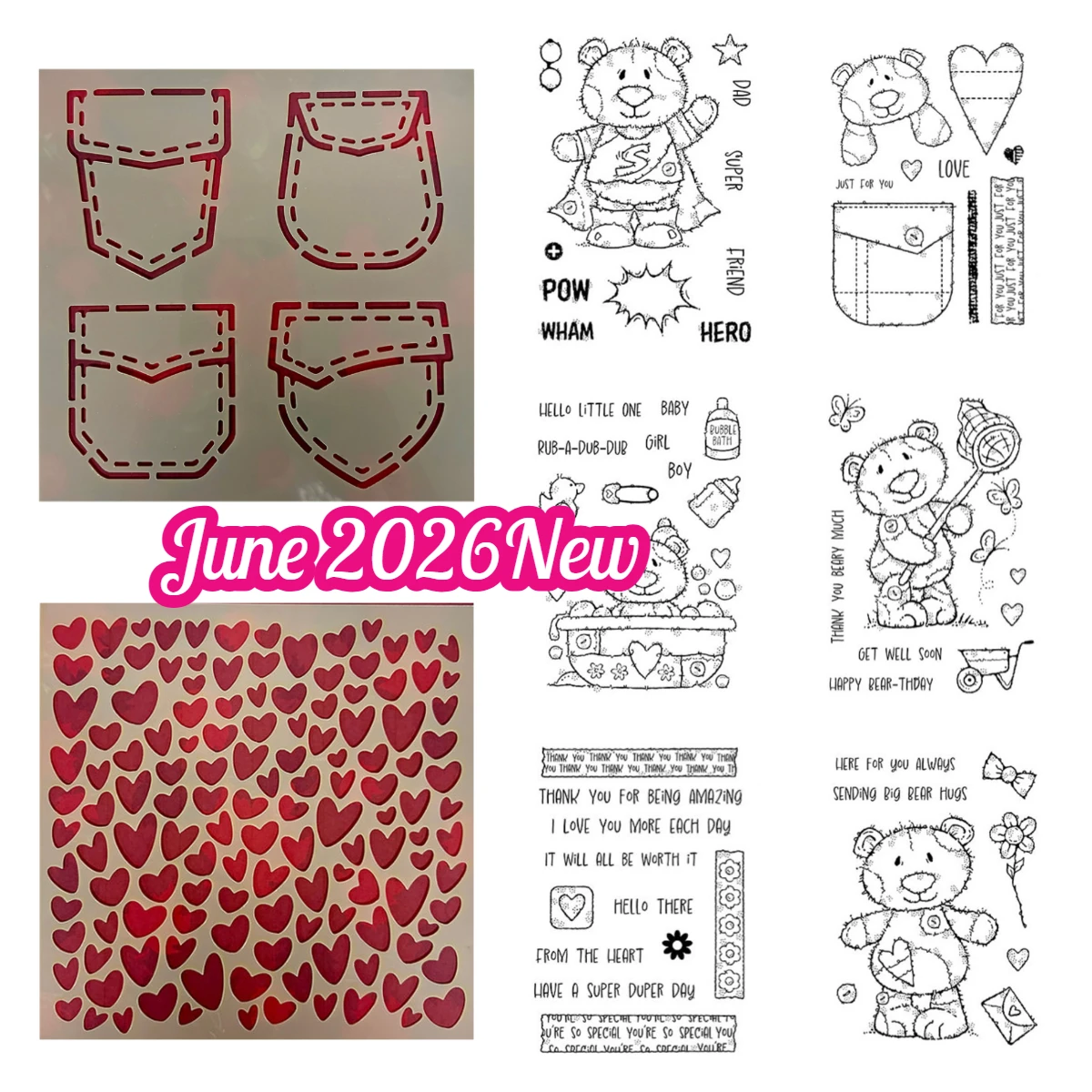 Taschenschablonen Silikon-Stempel für DIY Scrapbooking Fotoalbum Dekorative Transparente Klare Stempel und Stanzformen Set 2026