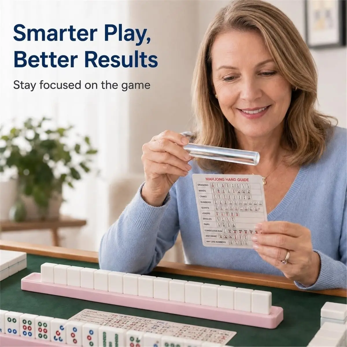 【STABLE QUALITY】4PCS Magnifying Mahjong Line Reader - PrecisionMagnifying Ruler Bar Magnifier with Guided Line for Accounting El