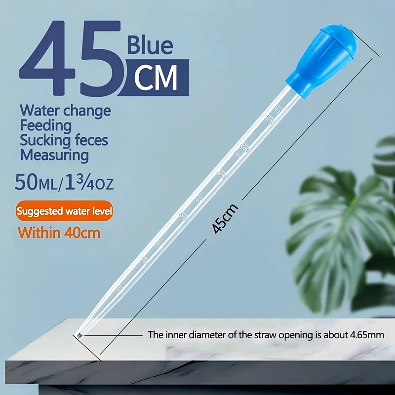 45cm Lengthen Pipettes Cleaner Simple Cleaning Tool for Aquarium Water Changer Aquarium siphon fish tank vacuum cleaner