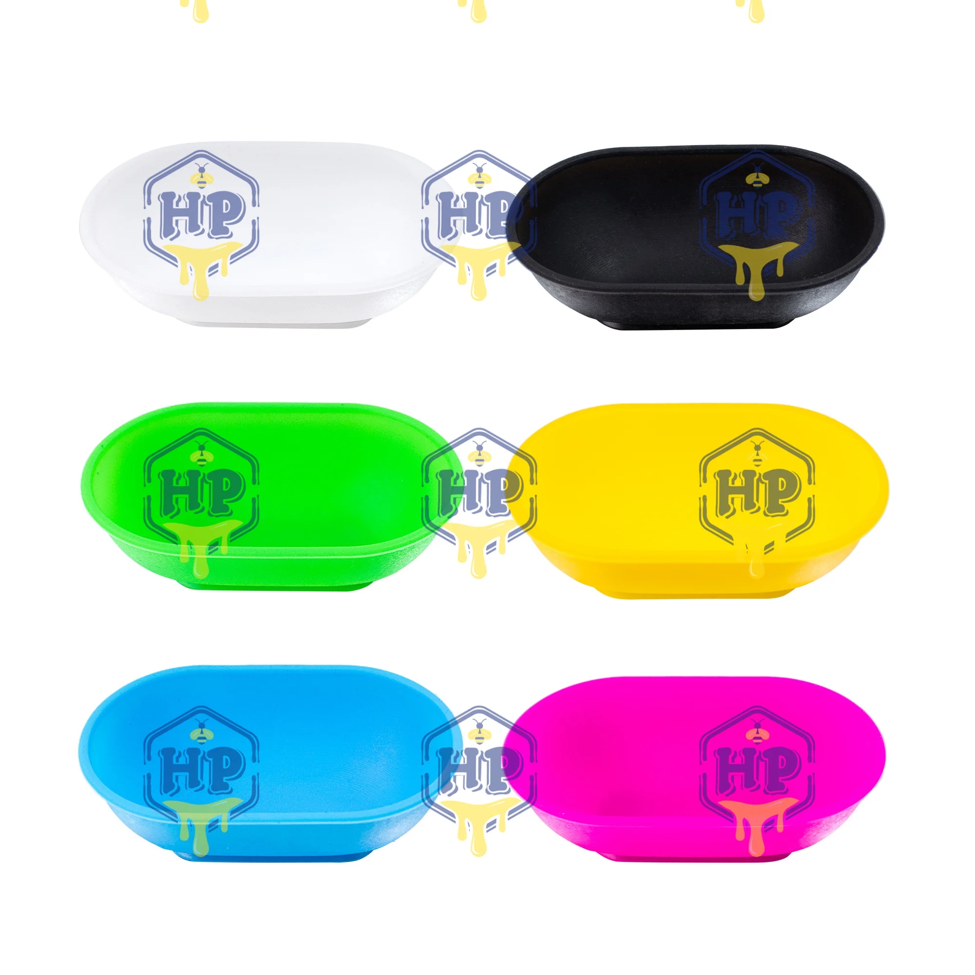 Custom Logo Silicone Wax Jar Storage Bowl Plastic Rolling Tray with Lid Set Lighter Leash Lobster Clasp Stash Box Design Print