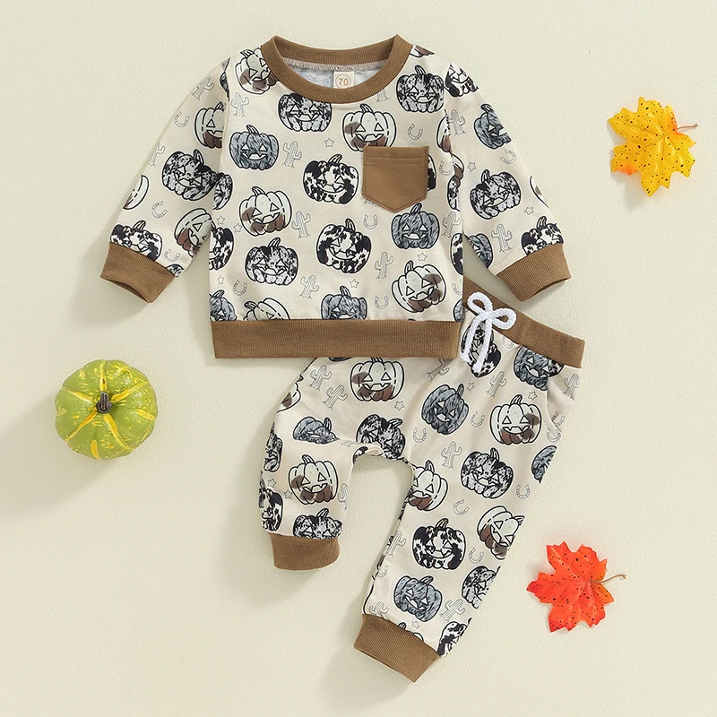 Neonata Halloween Outfit manica lunga Pullover felpa Outfit neonato bambino Halloween autunno vestiti del bambino