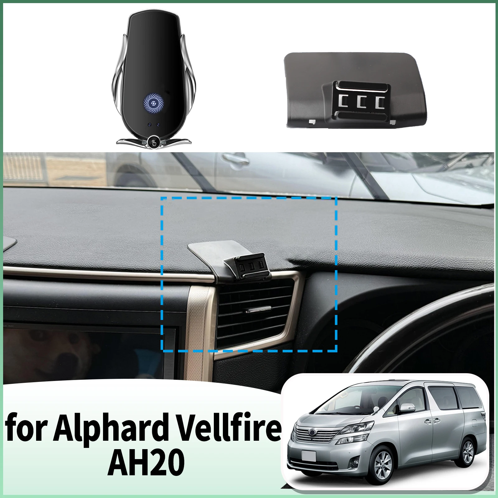 

fit for Toyota Alphard Vellfire 20 AH20 2010-2014 RHD Specific Dashboard Navigation Phone Holder Mount Design Car​​ accessoires