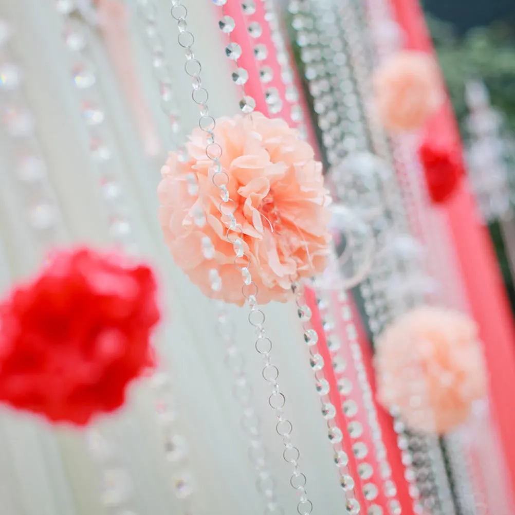 

2 Rolls 14Mm Octagonal Acrylic Beads Crystal Clear Beads String Garland Wedding Party Hanging Curtain Hanging Curtain