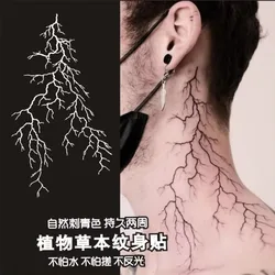 Herbal Juice Lasting Lightning Fake Tattoos for Woman Men Goth Lines Crack Arm Tattoos Waterproof Temporary Tattoo Stickers