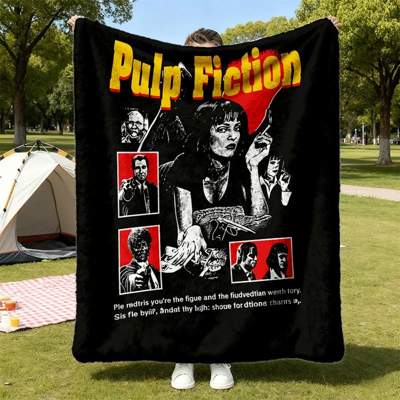 Pulp Fiction Movie Flannel Throw - 90s Tarantino Cult Classic Cozy Blanket