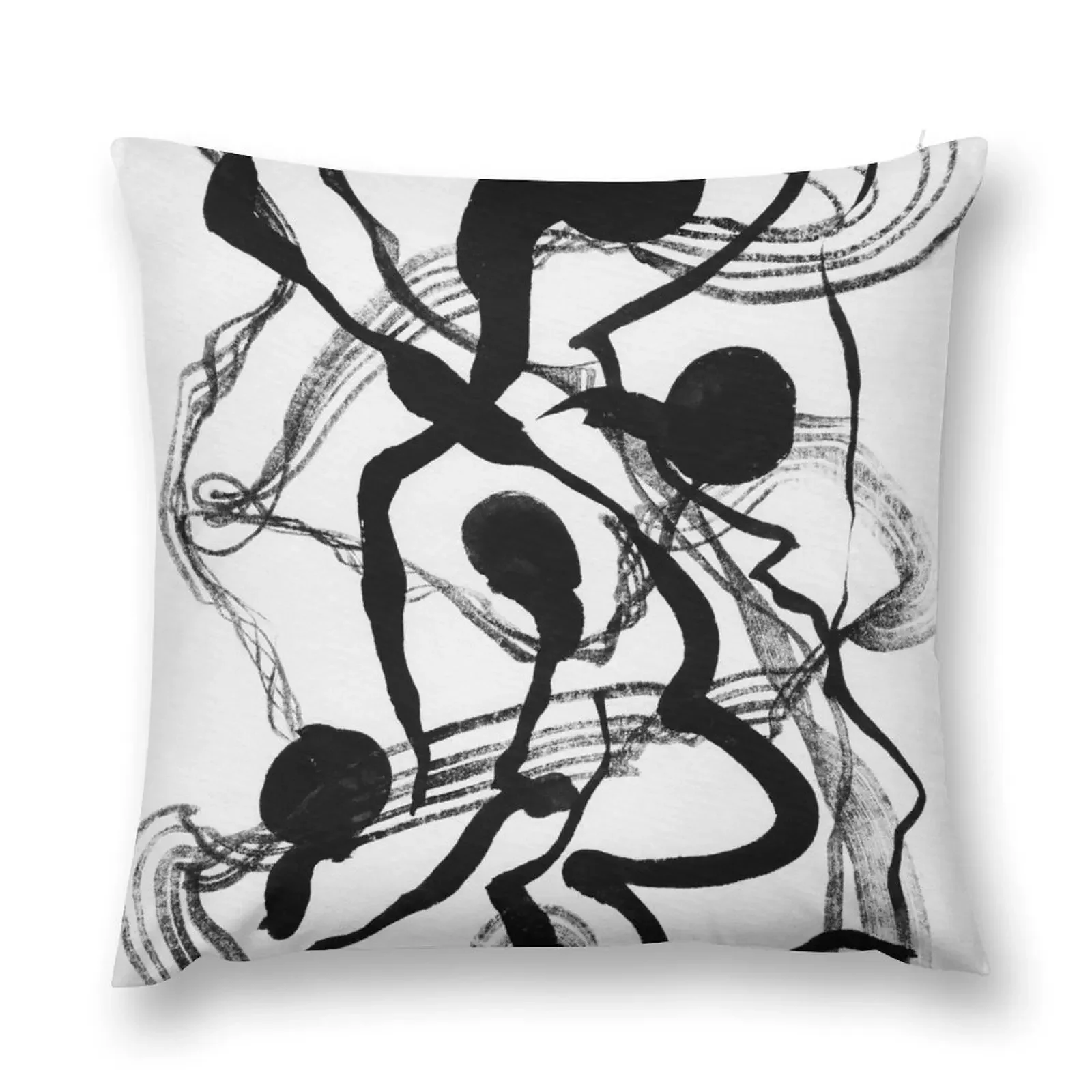 

Black Abstract Ink Strokes Throw Pillow Sofa Decorative Covers pillow pillowcase Sofa Cushions Cover pillow