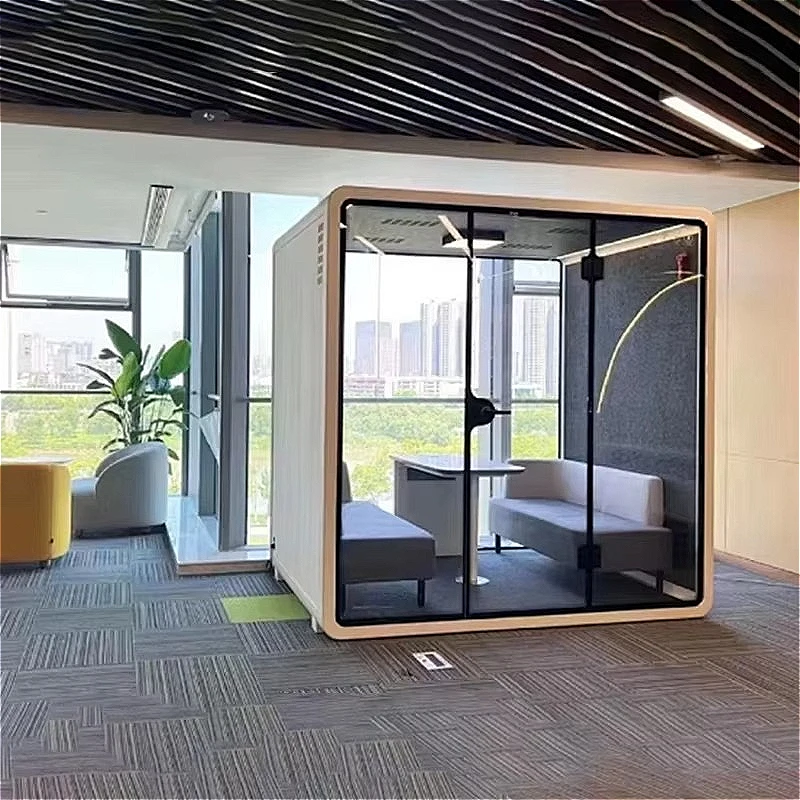 Integrated Wiring Soundproof Booth Built-In Line Interface Acoustic Work Pod Wiring Layout For Office Electronic Machine Custom